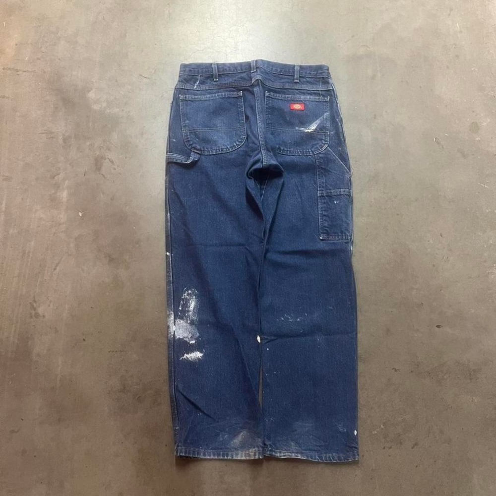 Y2K dickies mens blue carpenter jeans paint‎ splatter workwear 34